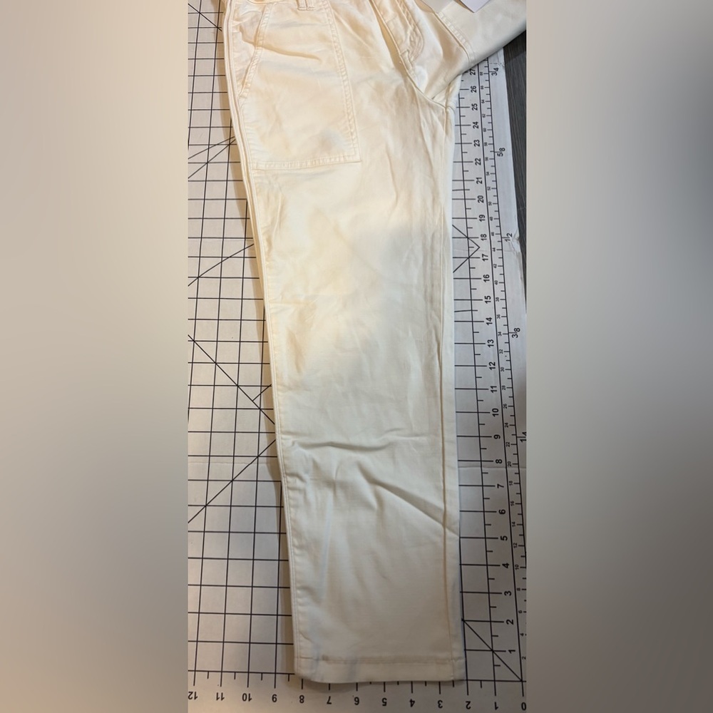NWT Pistola Women’s Size 28 Ecru High Rise Cropped Utility Pant - Picture 8 of 10